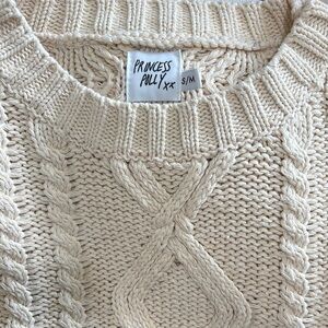 Princess Polly Cream Cable Knit Sweater
